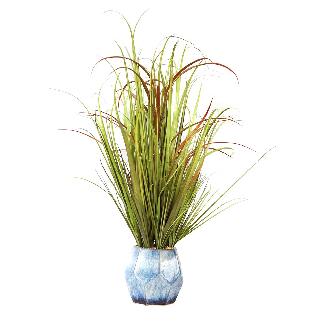 Vha102462 Plastic Grass & Onion Grass In Ceramic Pot