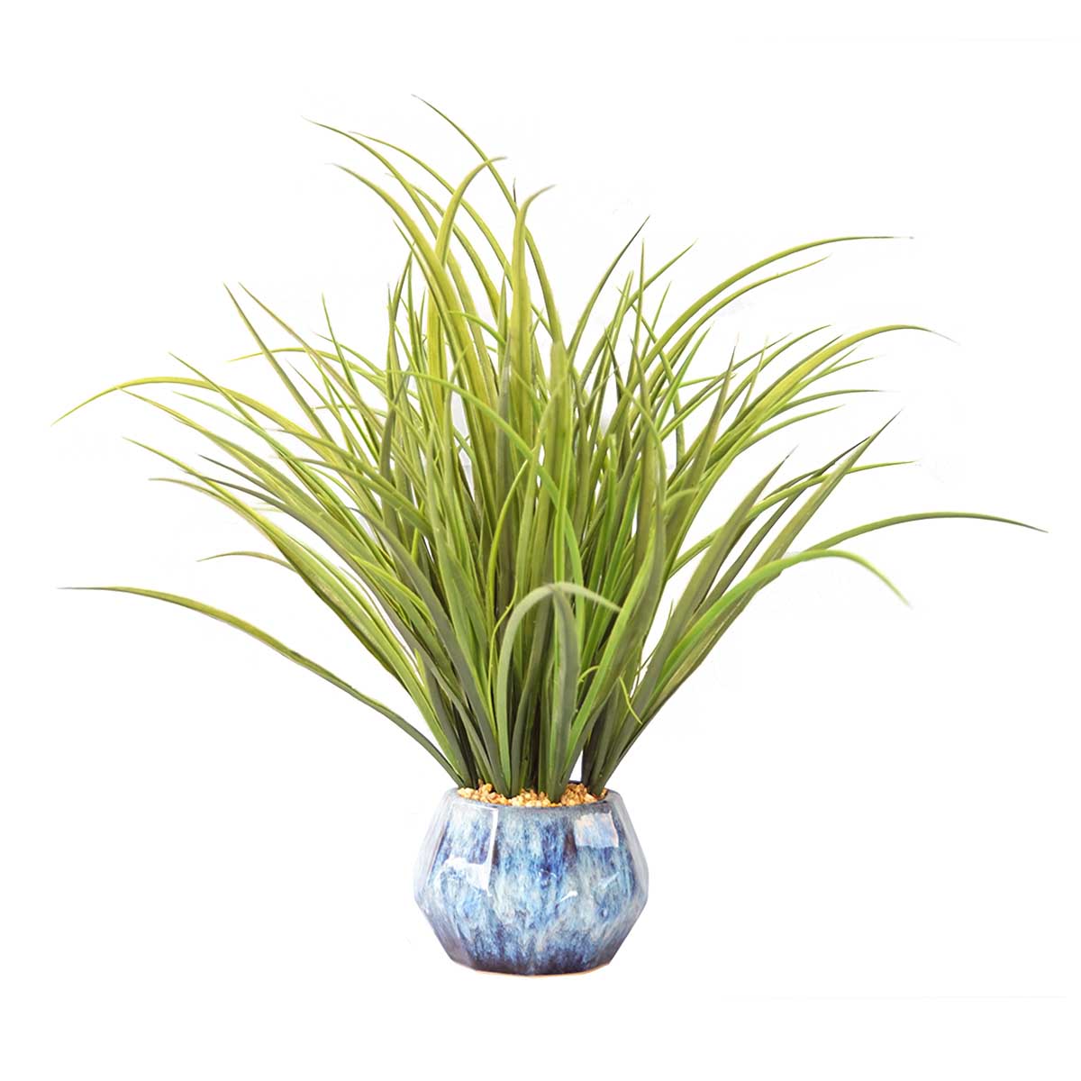 Vha102463 Plastic Grass & Onion Grass In Ceramic Pot