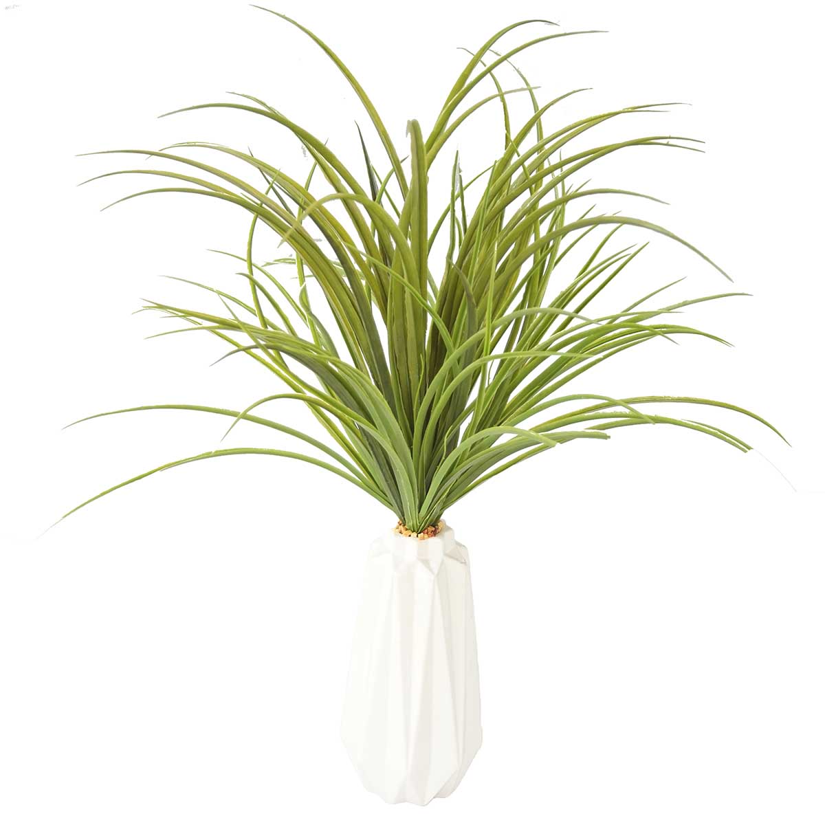 Vha102465 Plastic Grass In Ceramic Vase - White