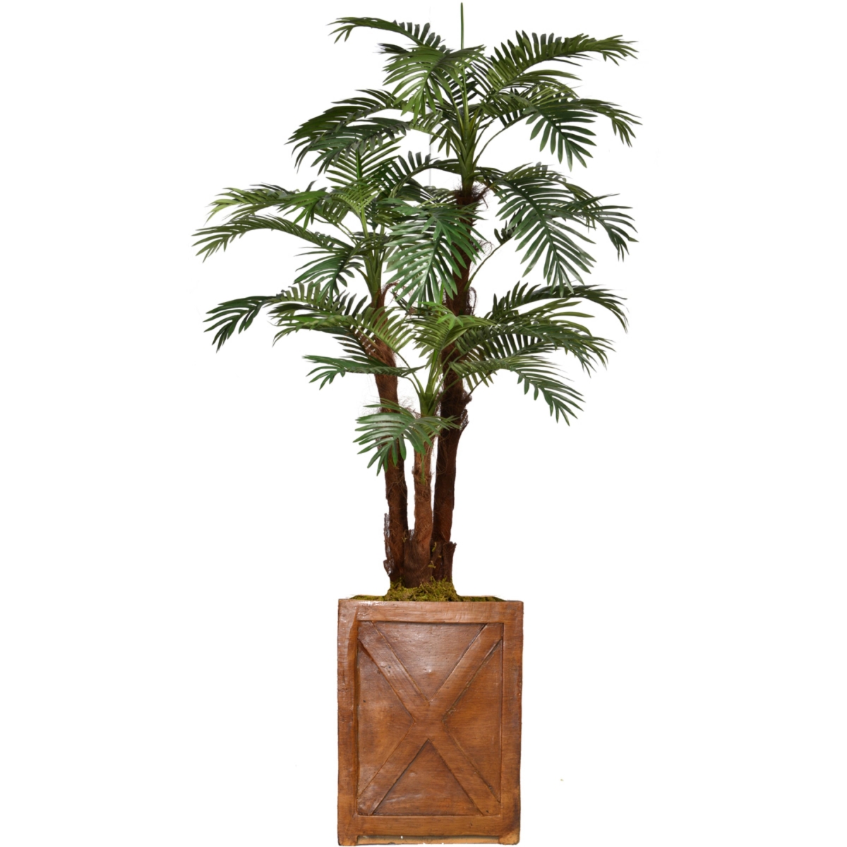 Vhx135207 75 In. Tall Palm Tree With Burlap Kit & Fiberstone Planter