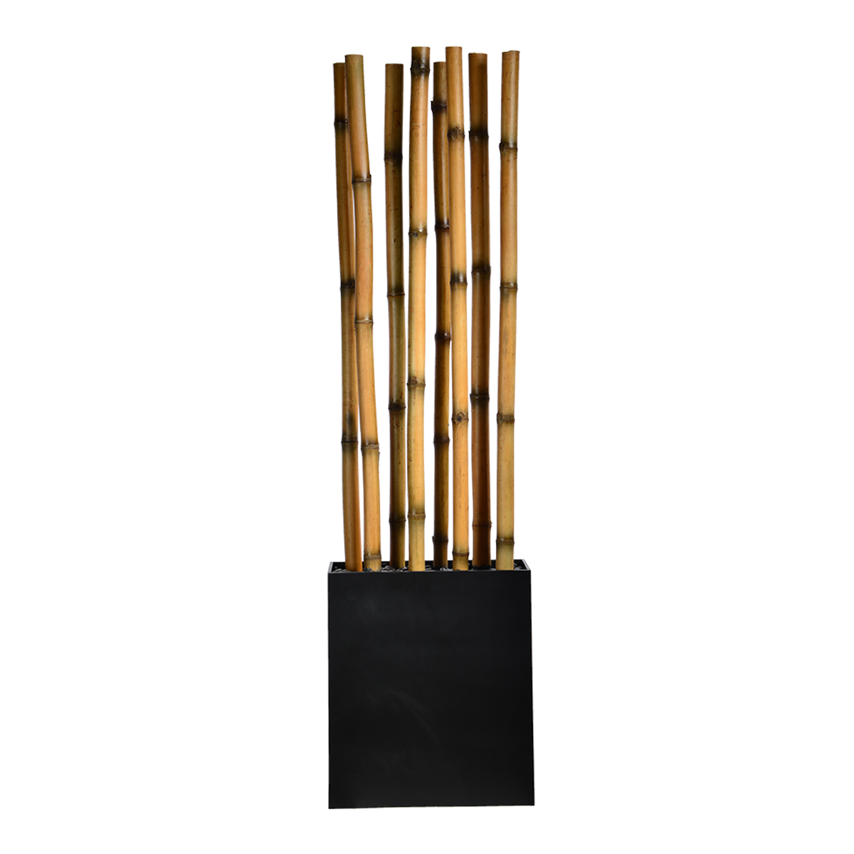 Vhx302 60 In. 8 Poles Bamboo, High Gloss Natural Color With Wooden Planter