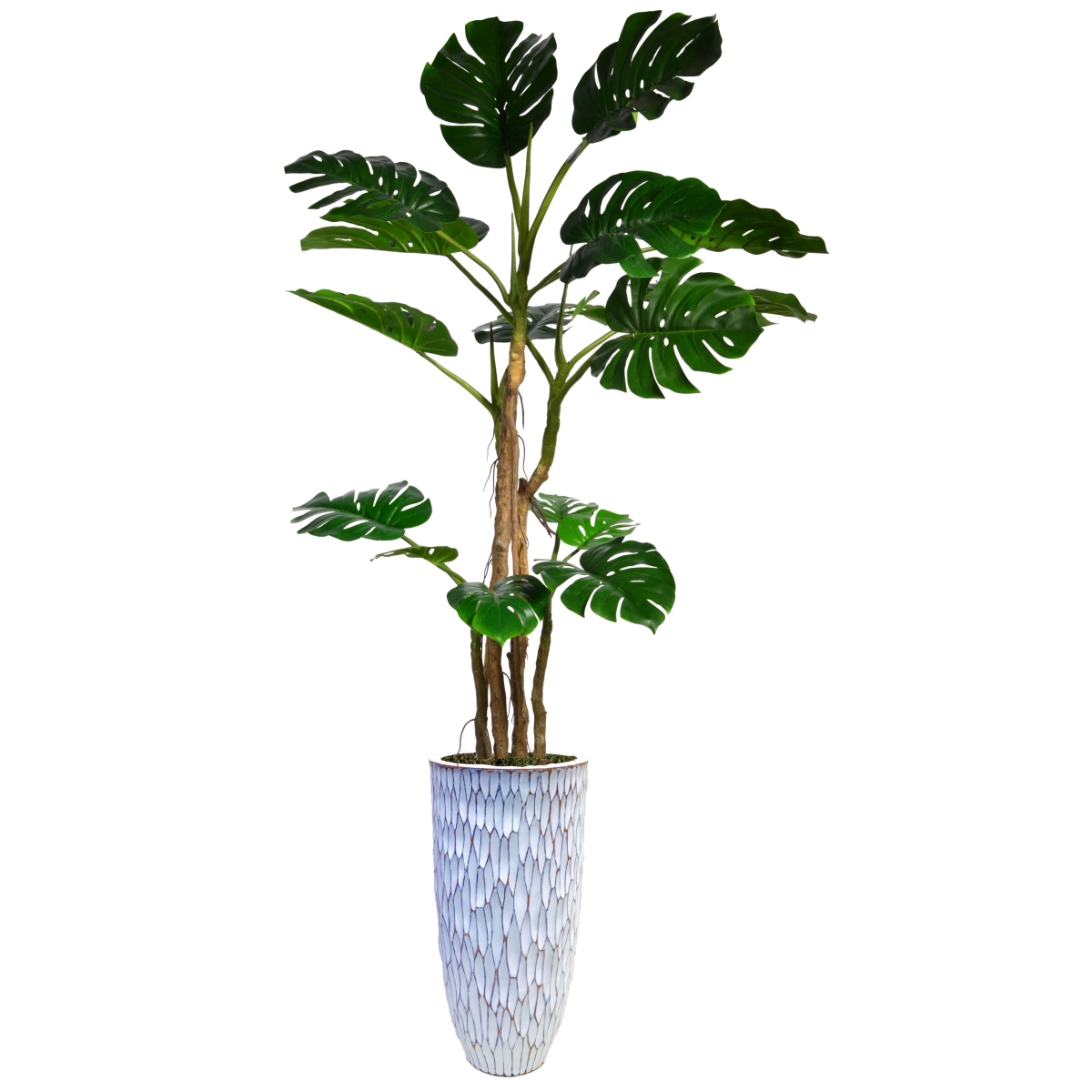 Vhx127219 91.5 In. Monstera Plant Faux Decor With Burlap Kit In Resin Planter