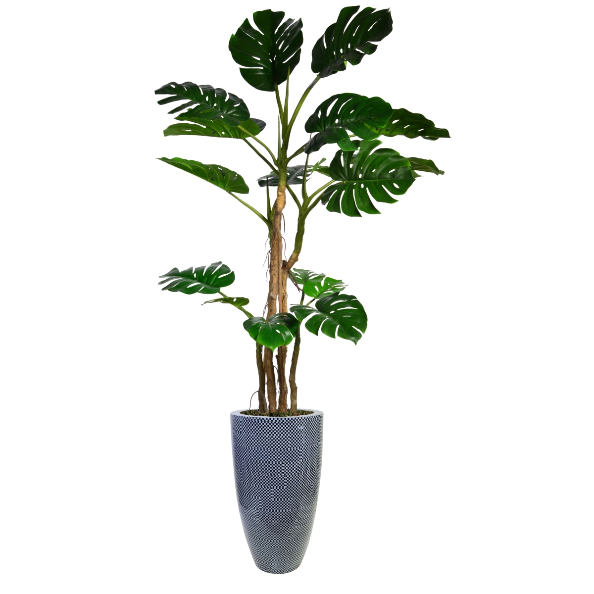 Vhx127223 93.5 In. Monstera Plant Faux Decor With Burlap Kit In Resin Planter