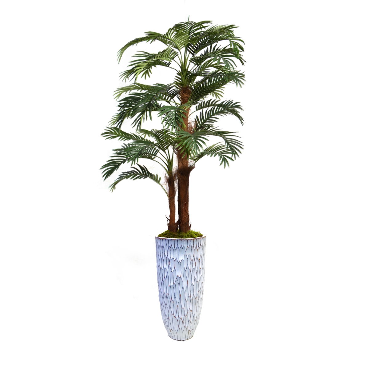 Vhx135219 85.5 In. Palm Tree Faux Decor With Burlap Kit In Resin Planter