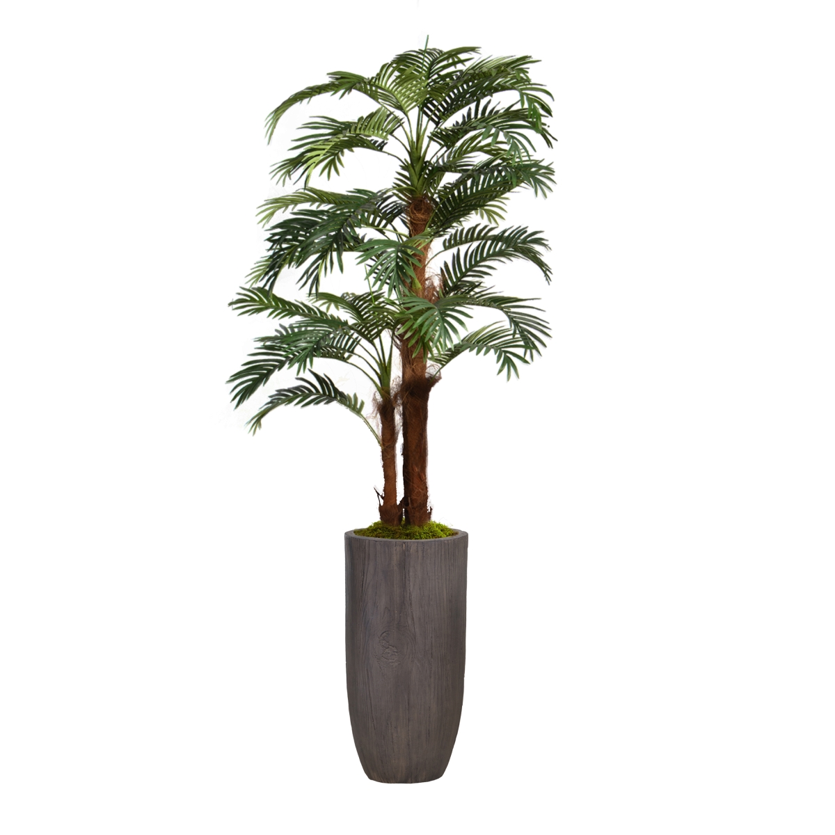 Vhx135224 80.25 In. Palm Tree Faux Decor With Burlap Kit In Resin Planter