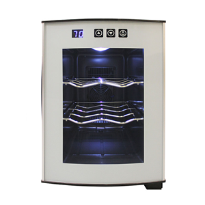 Vt-6ecoss-01 6 Bottle Thermoelectric Wine Cooler With Rounded Glass Door, Silver