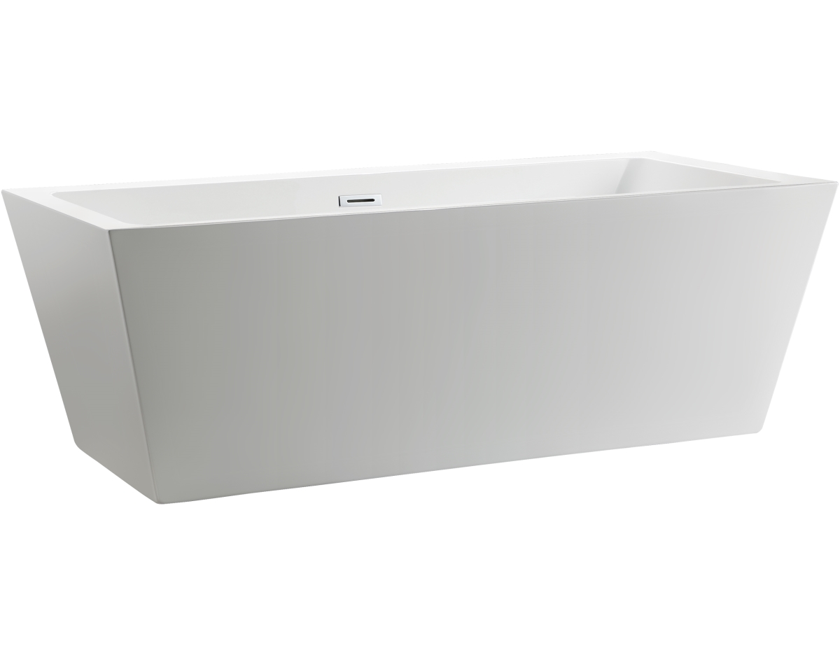 Va6814-l Freestanding White Acrylic Bathtub With Polished Chrome Slotted Overflow & Pop-up Drain - 67 X 31.5 X 23.5 In.