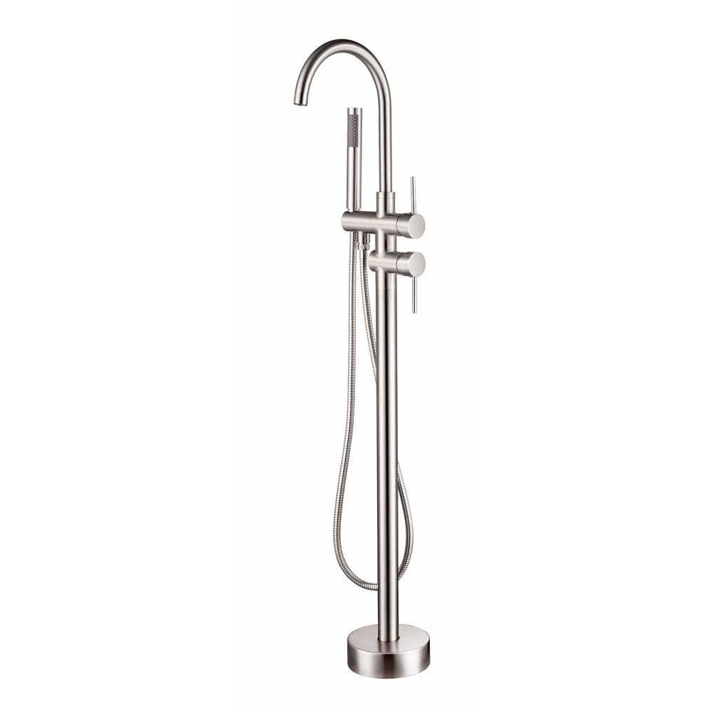 Va2012-bn Freestanding Faucet With Shower Head, Brushed Nickel - 46.7 X 11 X 5.9 In.