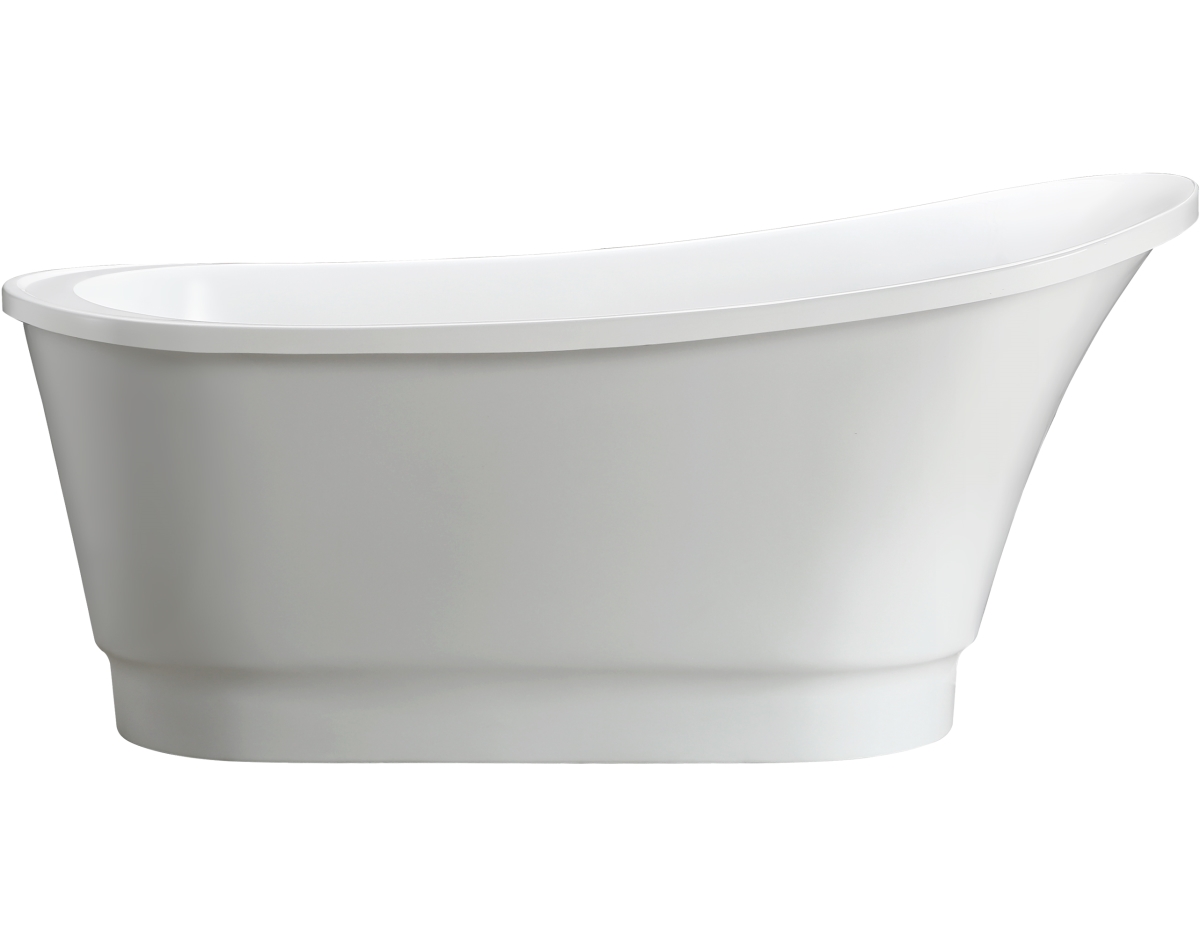Va6803 Freestanding White Acrylic Bathtub With Polished Chrome Round Overflow & Pop-up Drain - 67 X 31 X 31.5 In.