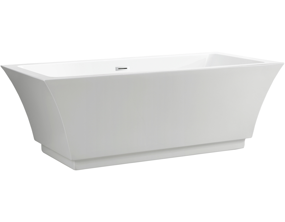 Va6817 Freestanding White Acrylic Bathtub With Polished Chrome Slotted Overflow & Pop-up Drain - 59 X 29.5 X 24 In.