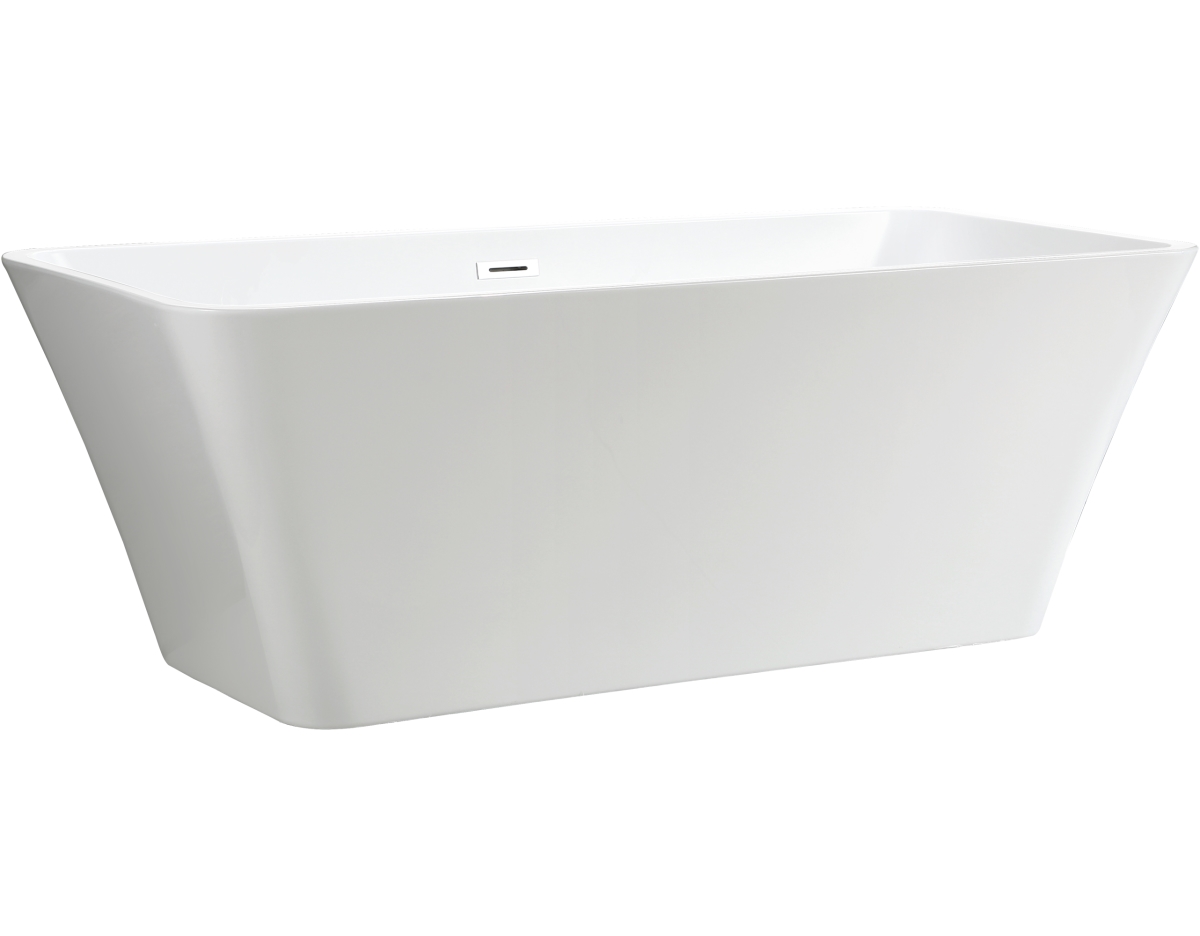 Va6820 Freestanding White Acrylic Bathtub With Polished Chrome Slotted Overflow & Pop-up Drain - 67 X 29.5 X 23.6 In.
