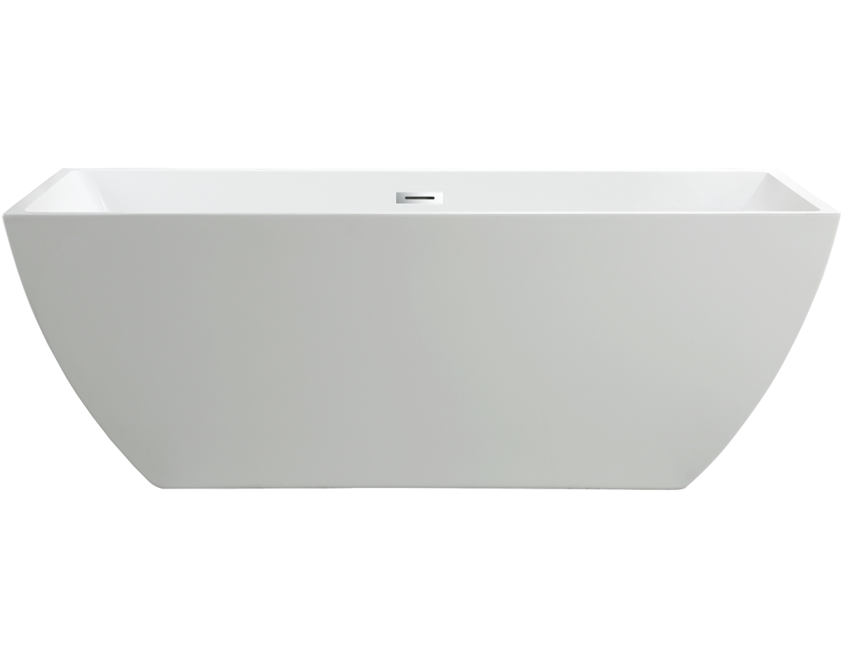 Va6821 Freestanding White Acrylic Bathtub With Polished Chrome Slotted Overflow & Pop-up Drain - 59 X 29.5 X 24 In.