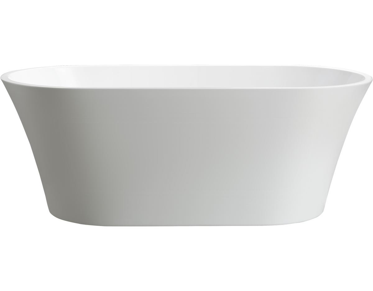 Va6809 Freestanding White Acrylic Bathtub With Polished Chrome Pop-up Drain - 63 X 29.5 X 23.6 In.
