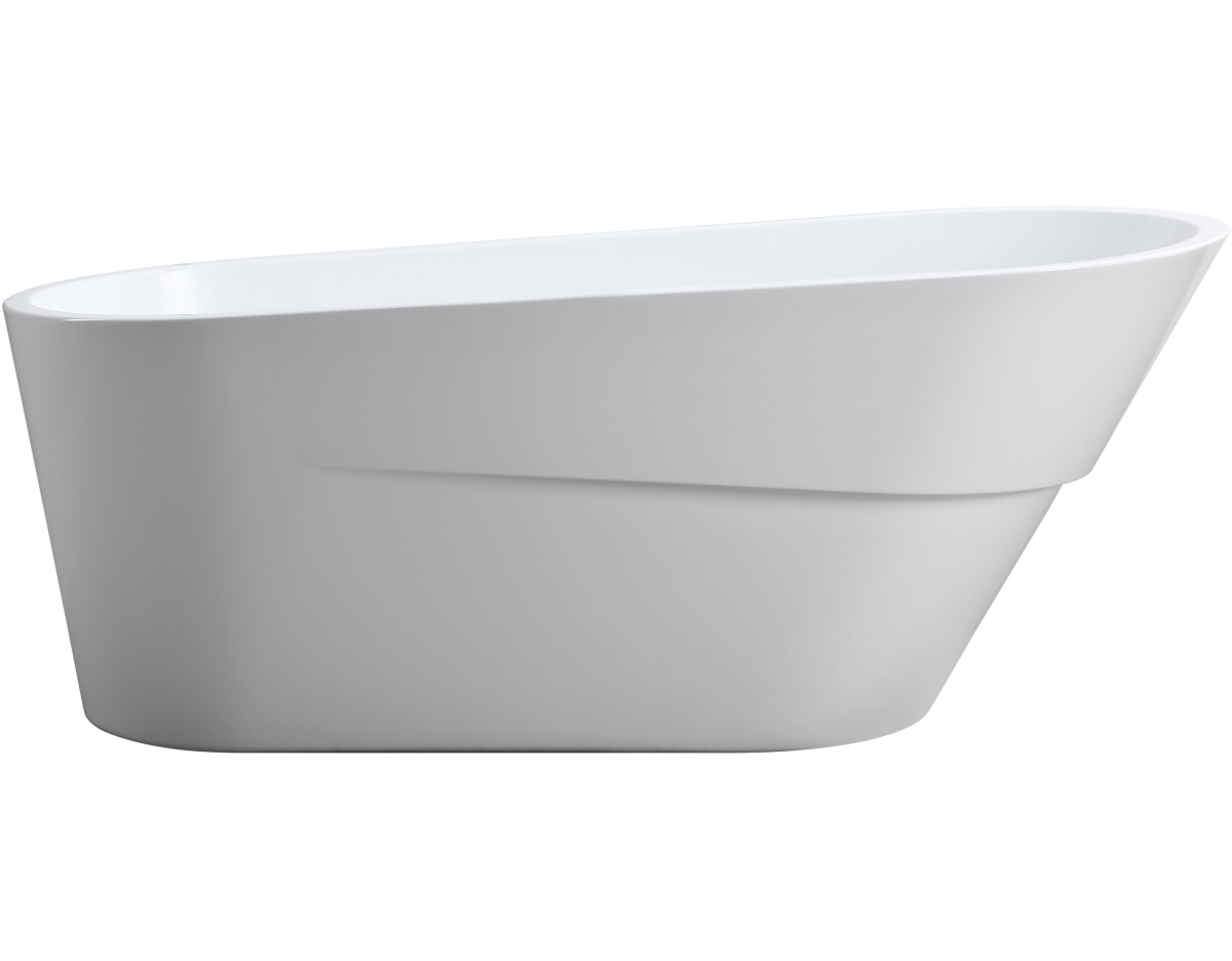 Va6521 Freestanding White Acrylic Bathtub With Polished Chrome Slotted Overflow & Pop-up Drain - 67 X 31.1 X 26.8 In.