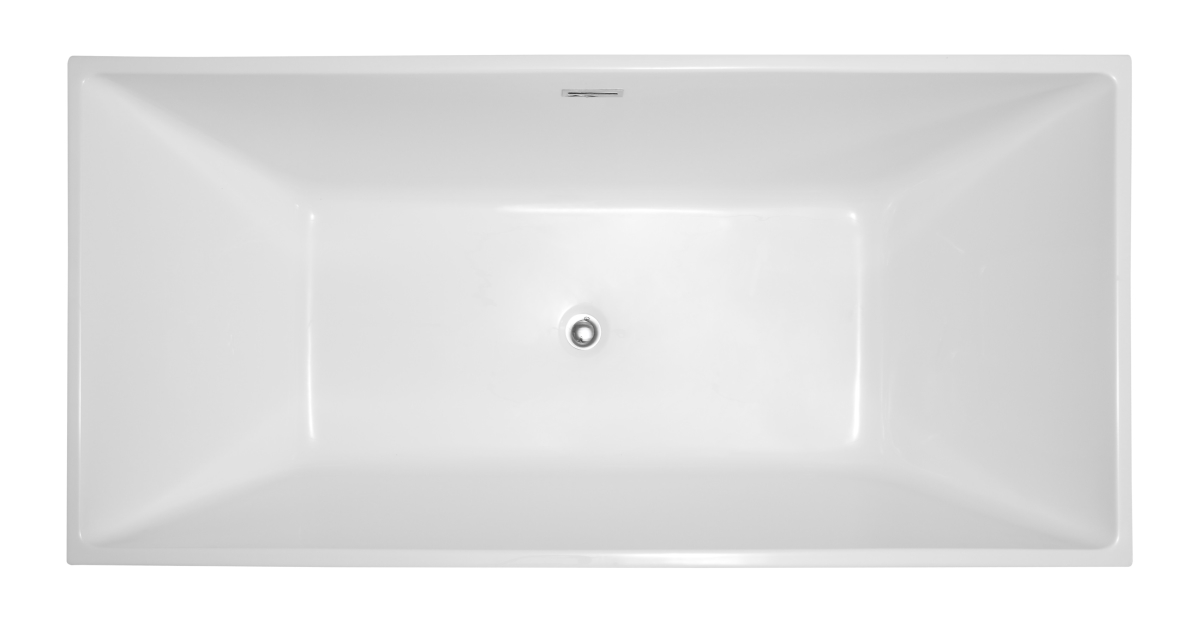 Va6813b-l Freestanding White Acrylic Bathtub With Polished Chrome Slotted Overflow & Pop-up Drain - 66.5 X 31.5 X 23 In.