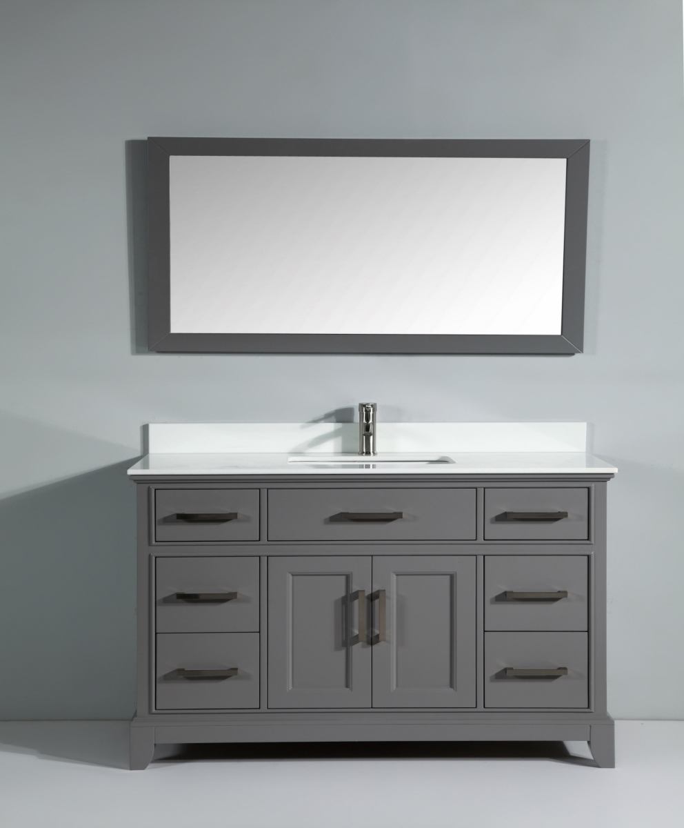 Va1060g 60 In. Single Sink Bathroom Vanity Set, Gray