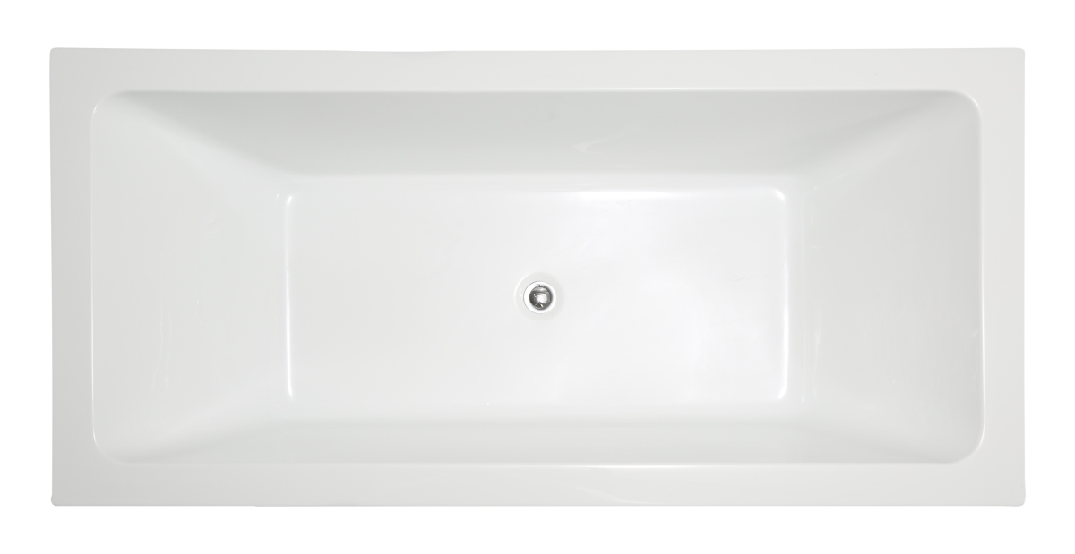 Va6817-l Freestanding White Acrylic Bathtub With Polished Chrome Slotted Overflow & Pop-up Drain - 66.5 X 31.5 X 23 In.