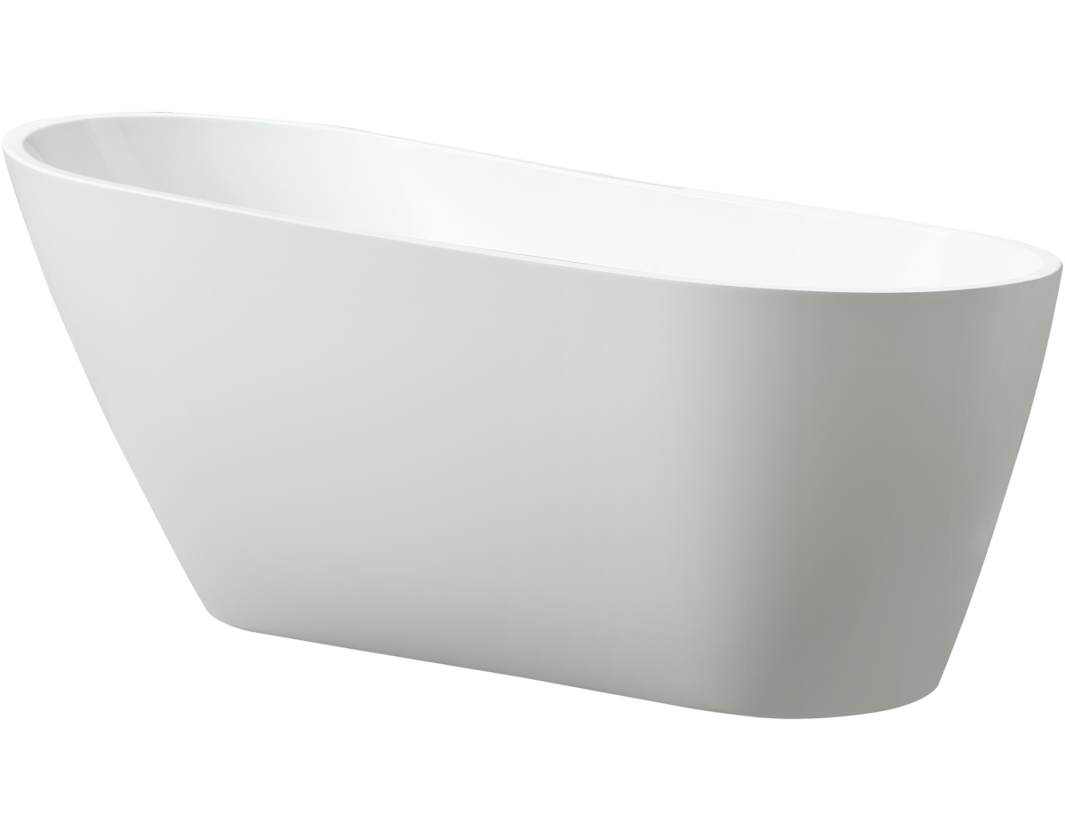 Va6522 Freestanding White Acrylic Bathtub With Polished Chrome Slotted Overflow & Pop-up Drain - 67 X 31.5 X 28.3 In.