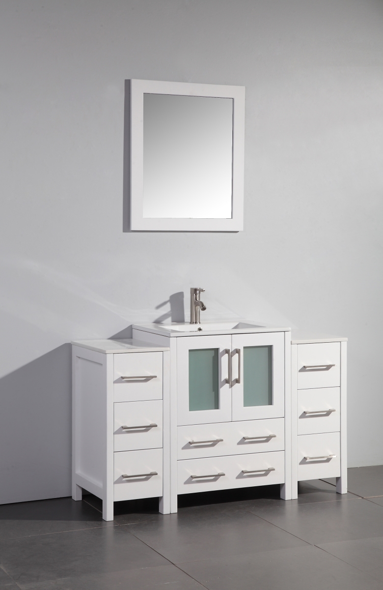 Va3024-48w 48 In. Single Sink Bathroom Vanity Set, White