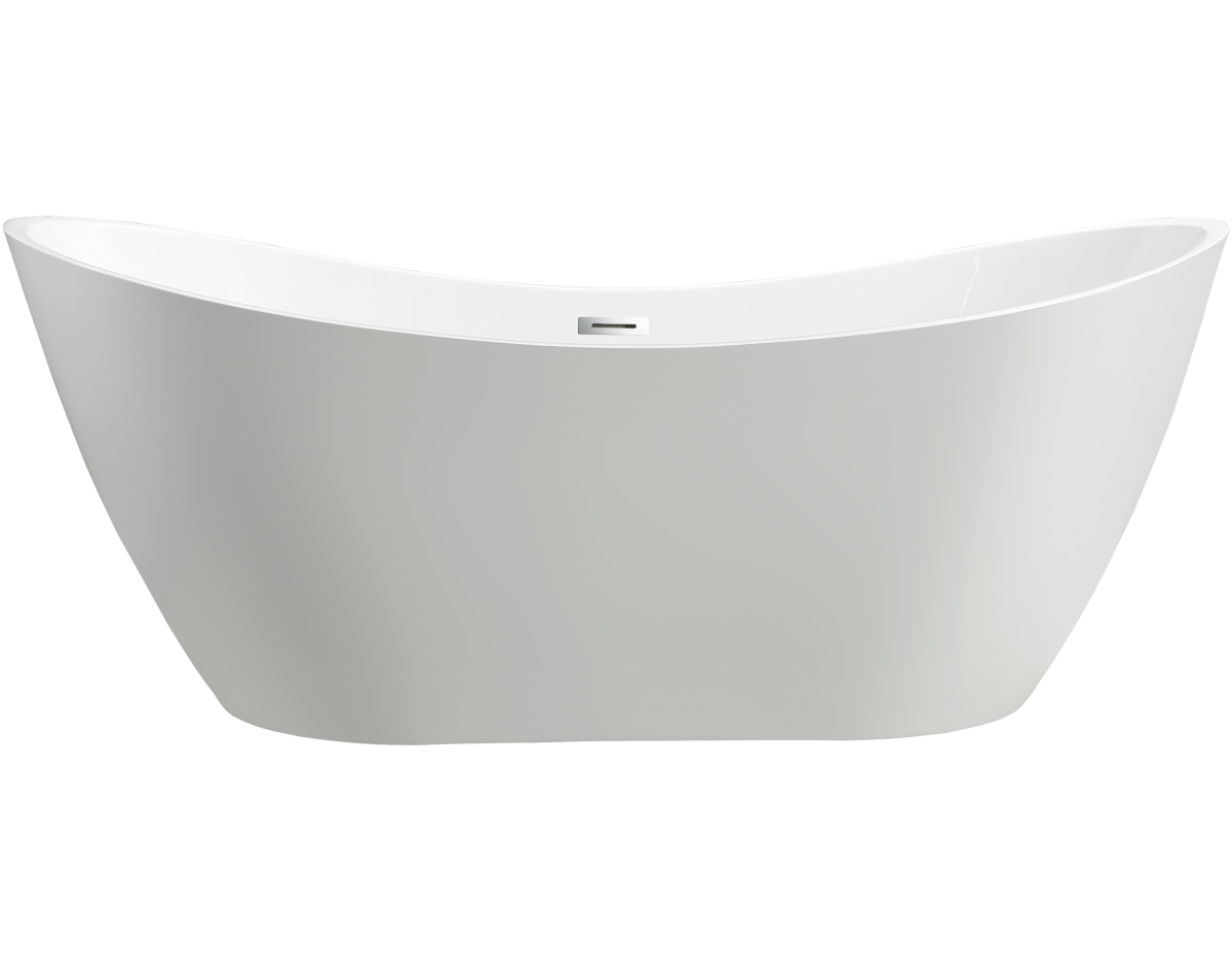 Va6517 Freestanding White Acrylic Bathtub With Polished Chrome Slotted Overflow & Pop-up Drain - 71 X 31.5 X 28.3 In.