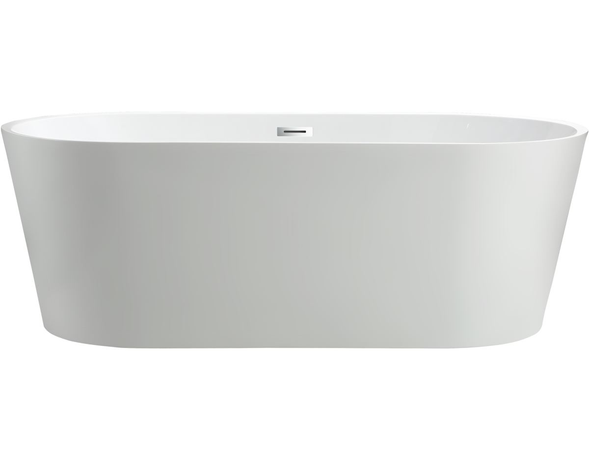 Va6815 Freestanding White Acrylic Bathtub With Polished Chrome Slotted Overflow & Pop-up Drain - 59 X 29.5 X 24 In.