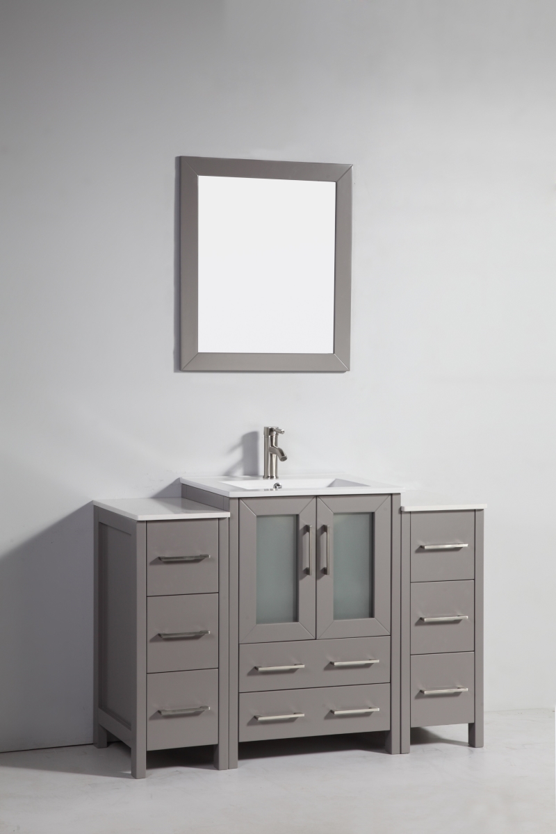 Va3024-48g 48 In. Single Sink Bathroom Vanity Set, Gray