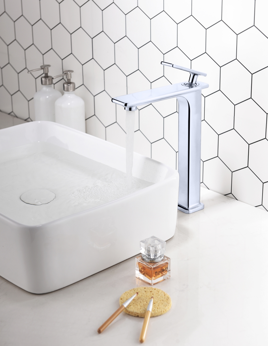 F40043h Bathroom Vessel Faucet, Chrome - 12 X 8.4 X 2.1 In.