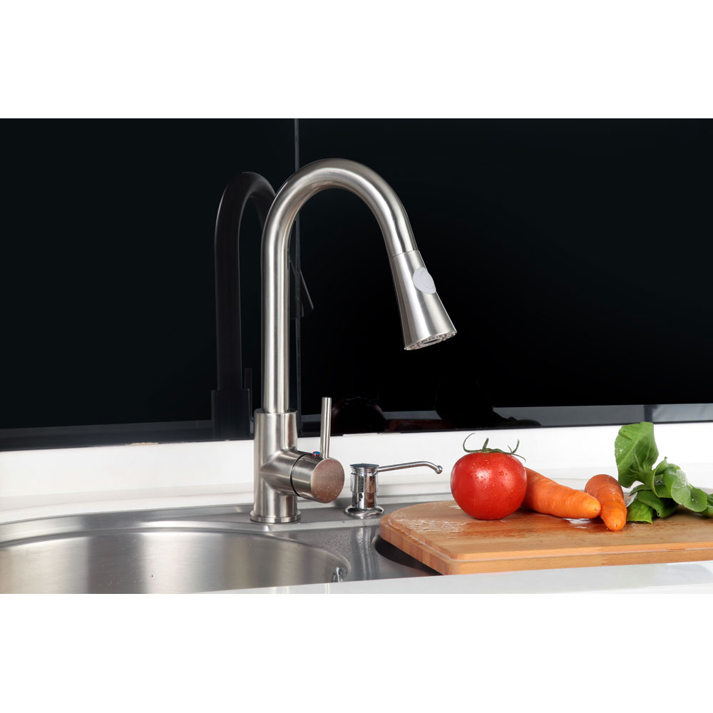 F80027 Bn Pull Out Kitchen Faucet, Brushed Nickel - 16.9 X 9.1 X 2.2 In.