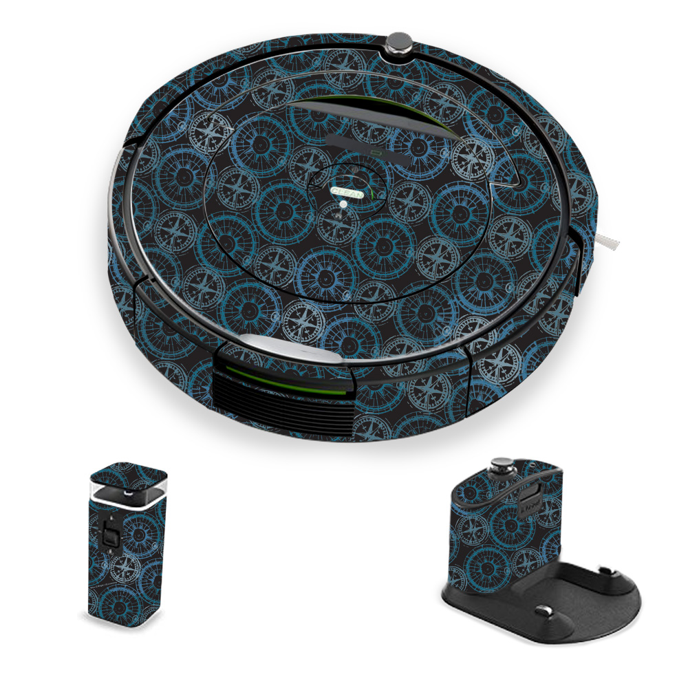 Irro690-compass Tile Skin For Irobot Roomba 690 Robot Vacuum, Compass Tile