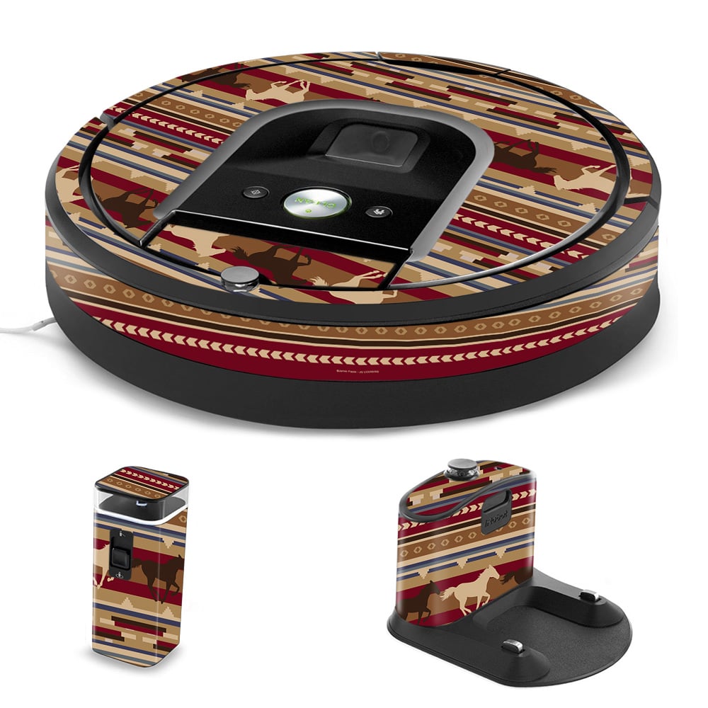 Irro960-western Horses Skin For Irobot Roomba 960 Robot Vacuum, Western Horses