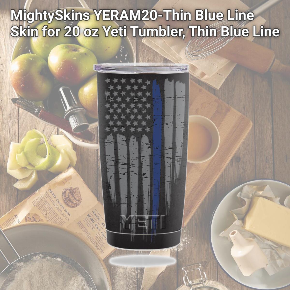 Picture of MightySkins YERAM20-Thin Blue Line Skin for 20 oz Yeti Tumbler, Thin Blue Line