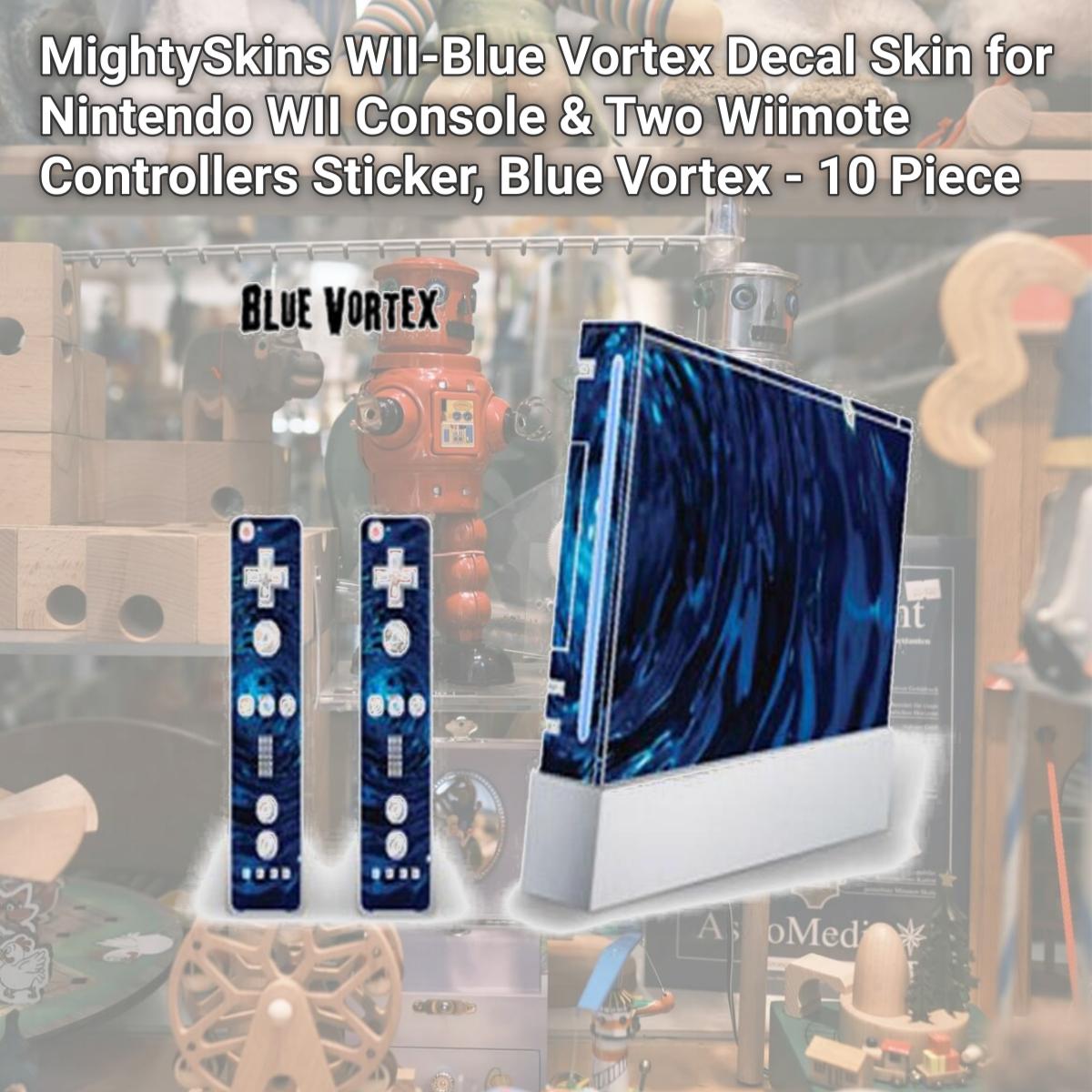 Picture of MightySkins WII-Blue Vortex Decal Skin for Nintendo WII Console & Two Wiimote Controllers Sticker&#44; Blue Vortex - 10 Piece