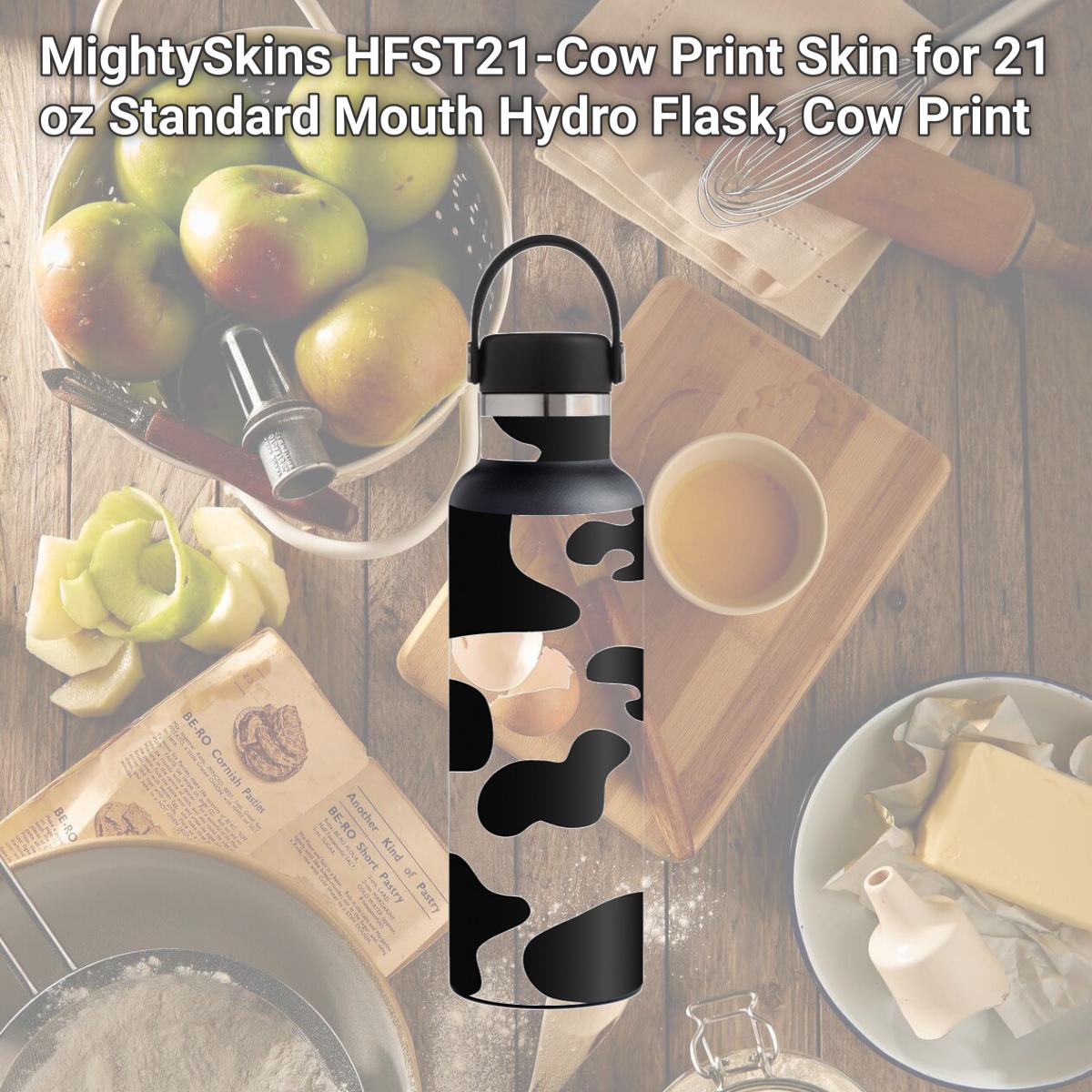 Picture of MightySkins HFST21-Cow Print Skin for 21 oz Standard Mouth Hydro Flask, Cow Print