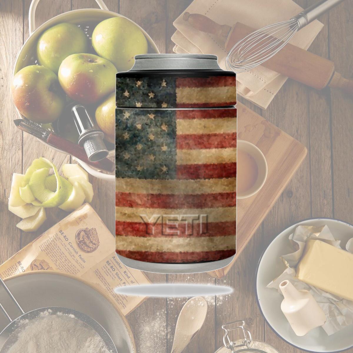 Picture of MightySkins YERAMCOL-Vintage Flag Skin for Yeti Colster, Vintage Flag