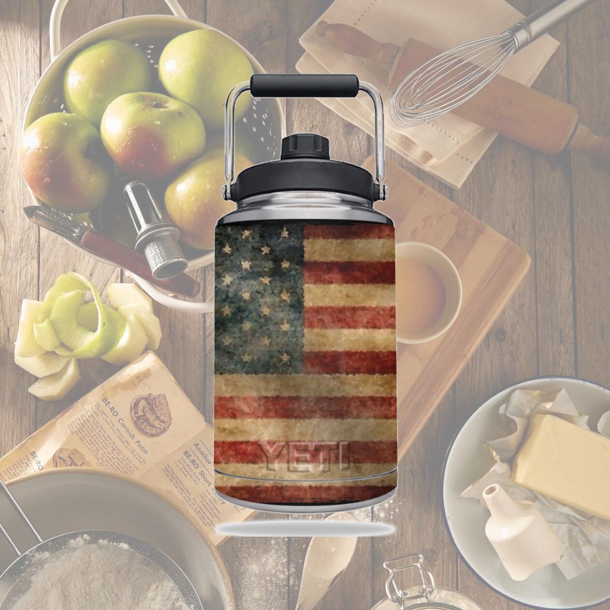 Picture of MightySkins YERAMJUG1-Vintage Flag Skin for Yeti One Gallon Jug, Vintage Flag