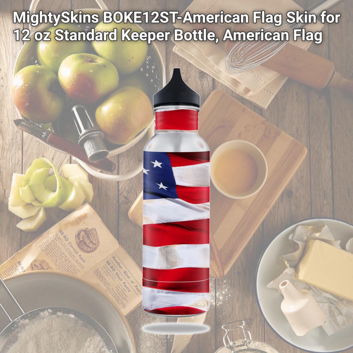 Picture of MightySkins BOKE12ST-American Flag Skin for 12 oz Standard Keeper Bottle, American Flag