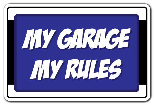 UPC 754193327627 product image for My Garage My Rules Aluminum Sign for Man Cave Privacy | upcitemdb.com