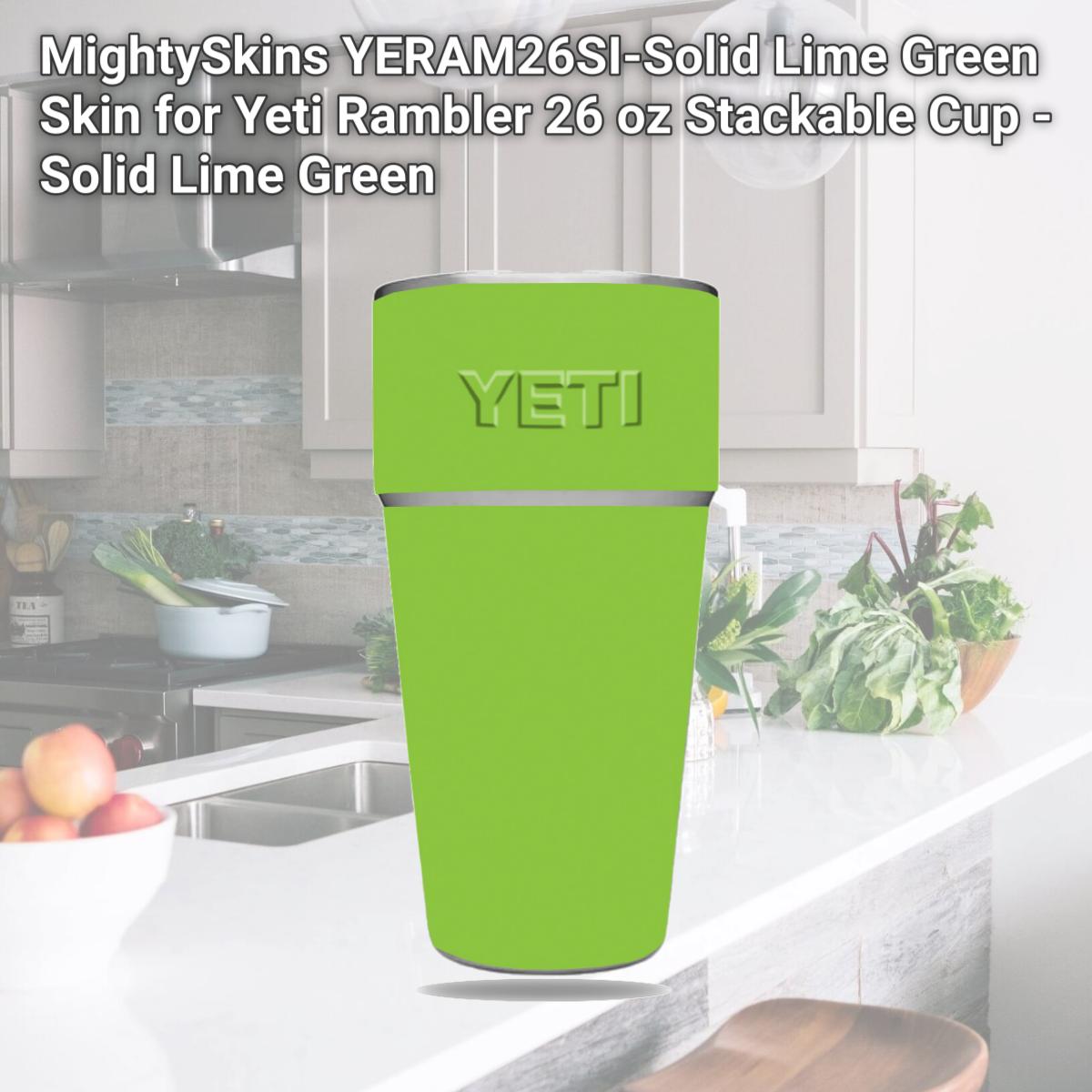 Picture of MightySkins YERAM26SI-Solid Lime Green Skin for Yeti Rambler 26 oz Stackable Cup - Solid Lime Green
