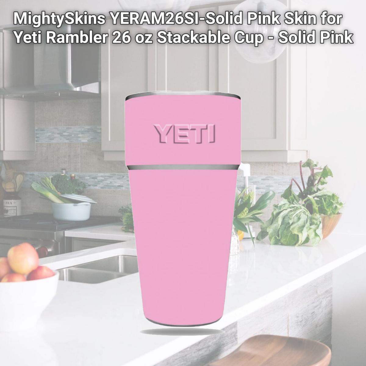 Picture of MightySkins YERAM26SI-Solid Pink Skin for Yeti Rambler 26 oz Stackable Cup - Solid Pink