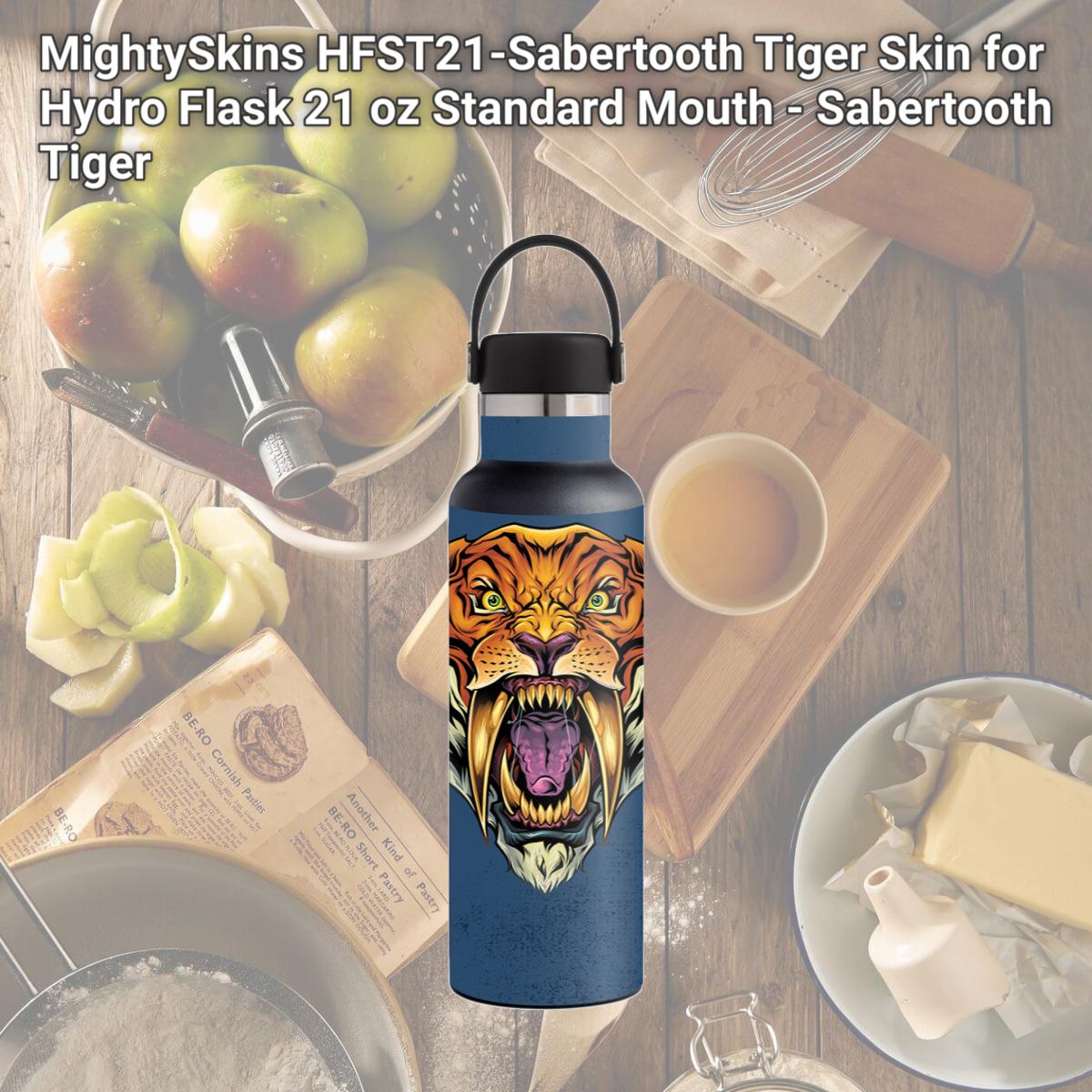 Picture of MightySkins HFST21-Sabertooth Tiger Skin for Hydro Flask 21 oz Standard Mouth - Sabertooth Tiger