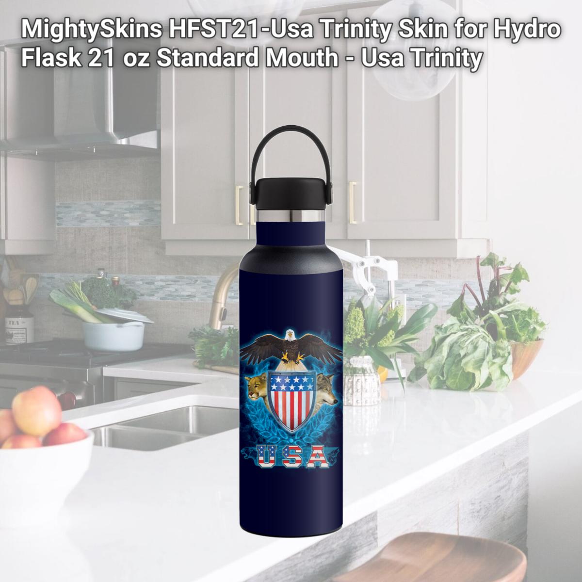 Picture of MightySkins HFST21-Usa Trinity Skin for Hydro Flask 21 oz Standard Mouth - Usa Trinity