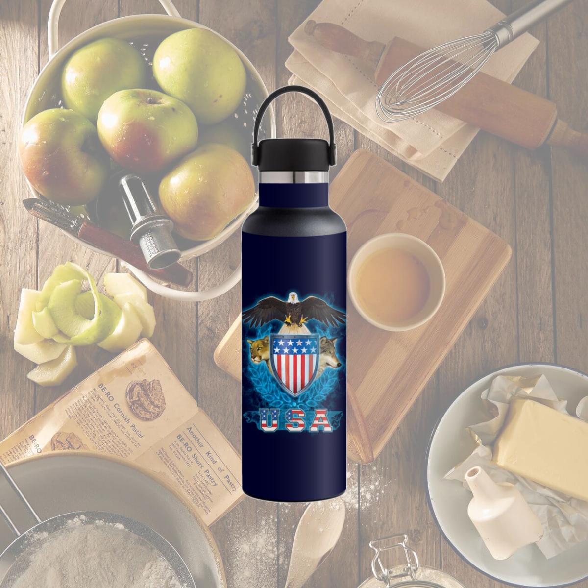 Picture of MightySkins HFST21-Usa Trinity Skin for Hydro Flask 21 oz Standard Mouth - Usa Trinity