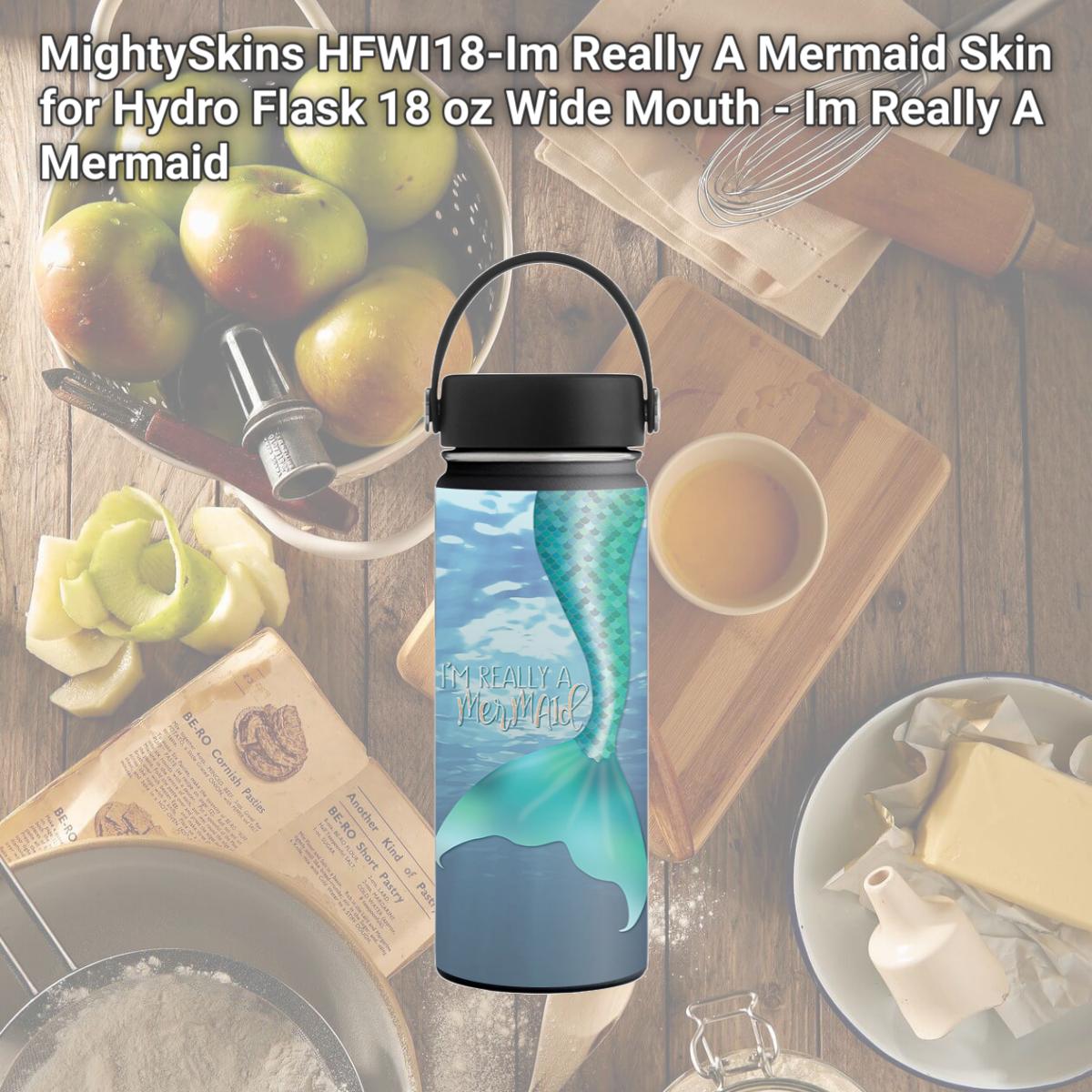 Picture of MightySkins HFWI18-Im Really A Mermaid Skin for Hydro Flask 18 oz Wide Mouth - Im Really A Mermaid