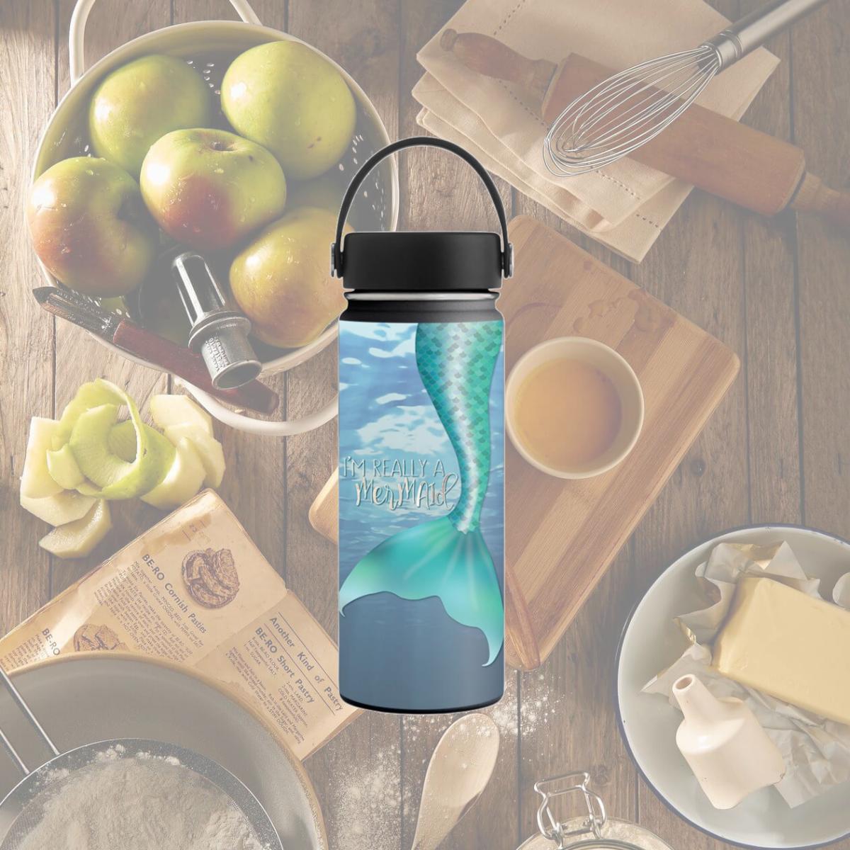 Picture of MightySkins HFWI18-Im Really A Mermaid Skin for Hydro Flask 18 oz Wide Mouth - Im Really A Mermaid