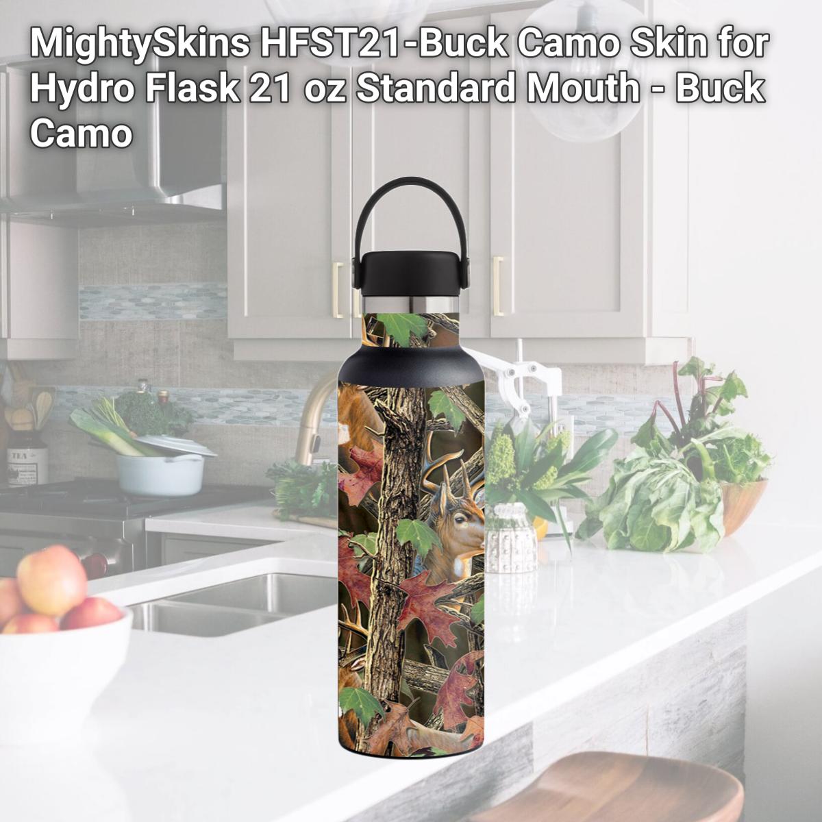 Picture of MightySkins HFST21-Buck Camo Skin for Hydro Flask 21 oz Standard Mouth - Buck Camo