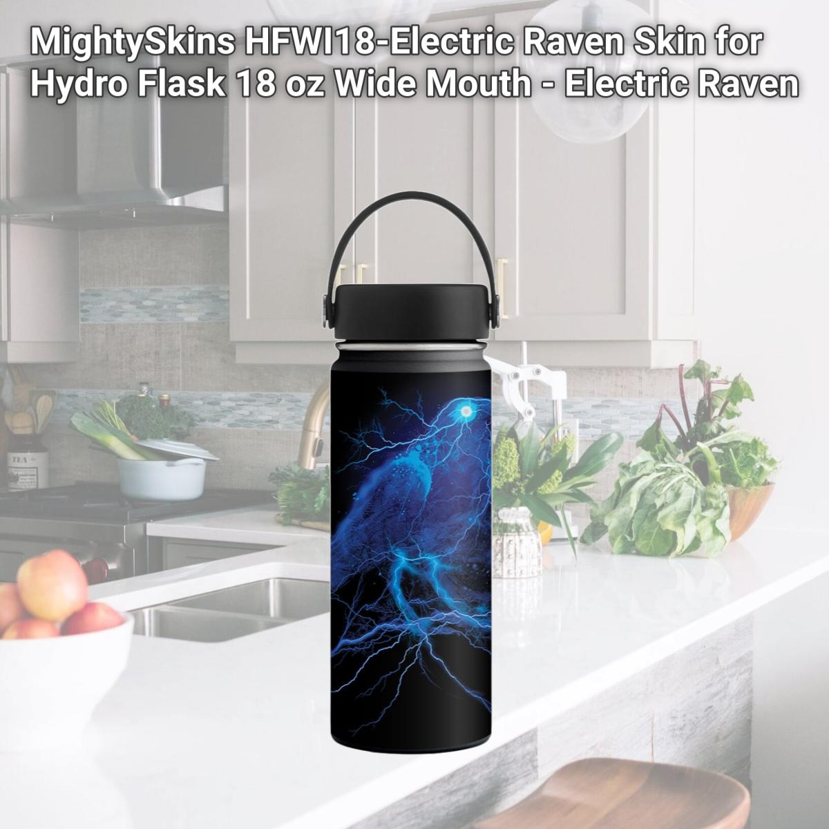 Picture of MightySkins HFWI18-Electric Raven Skin for Hydro Flask 18 oz Wide Mouth - Electric Raven