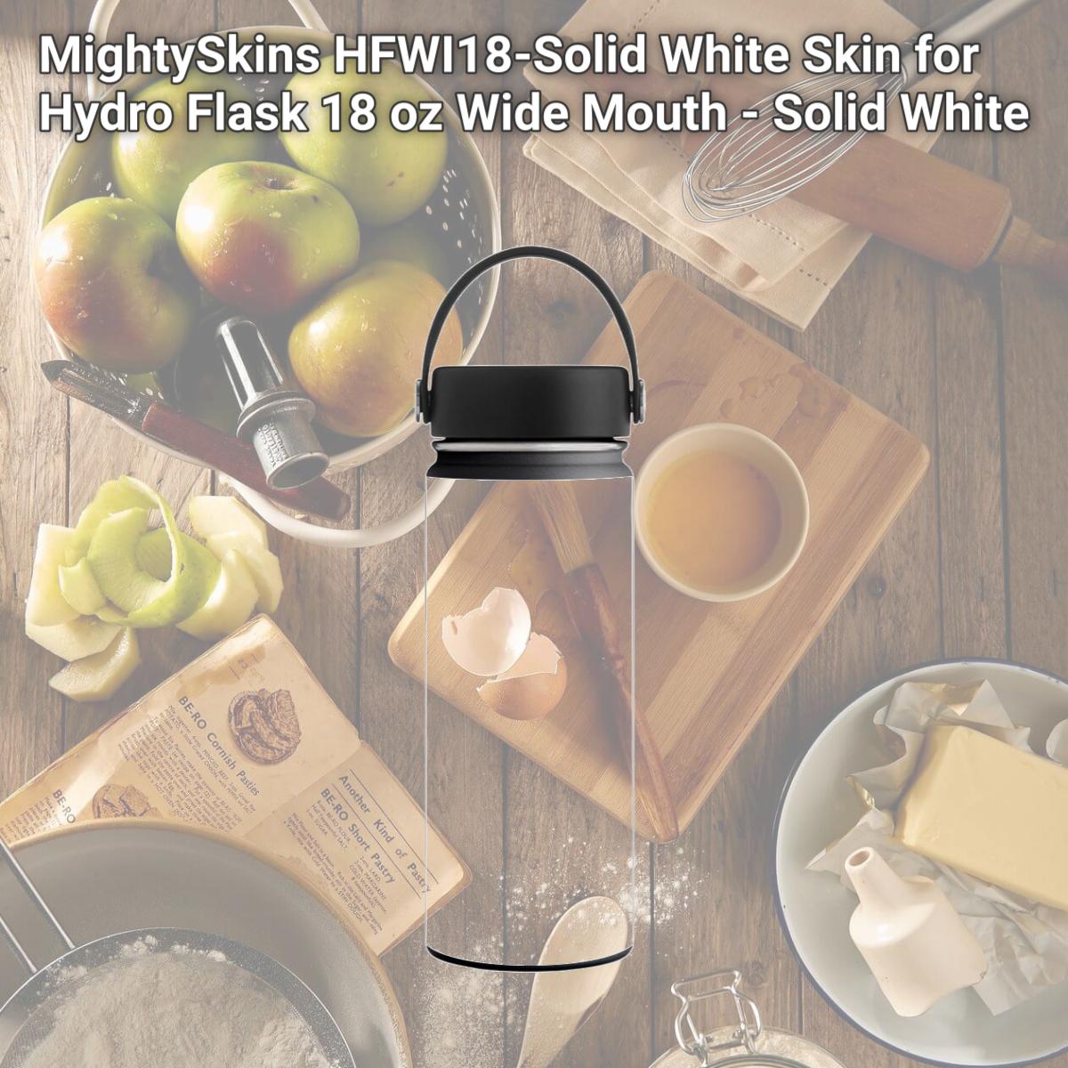 Picture of MightySkins HFWI18-Solid White Skin for Hydro Flask 18 oz Wide Mouth - Solid White