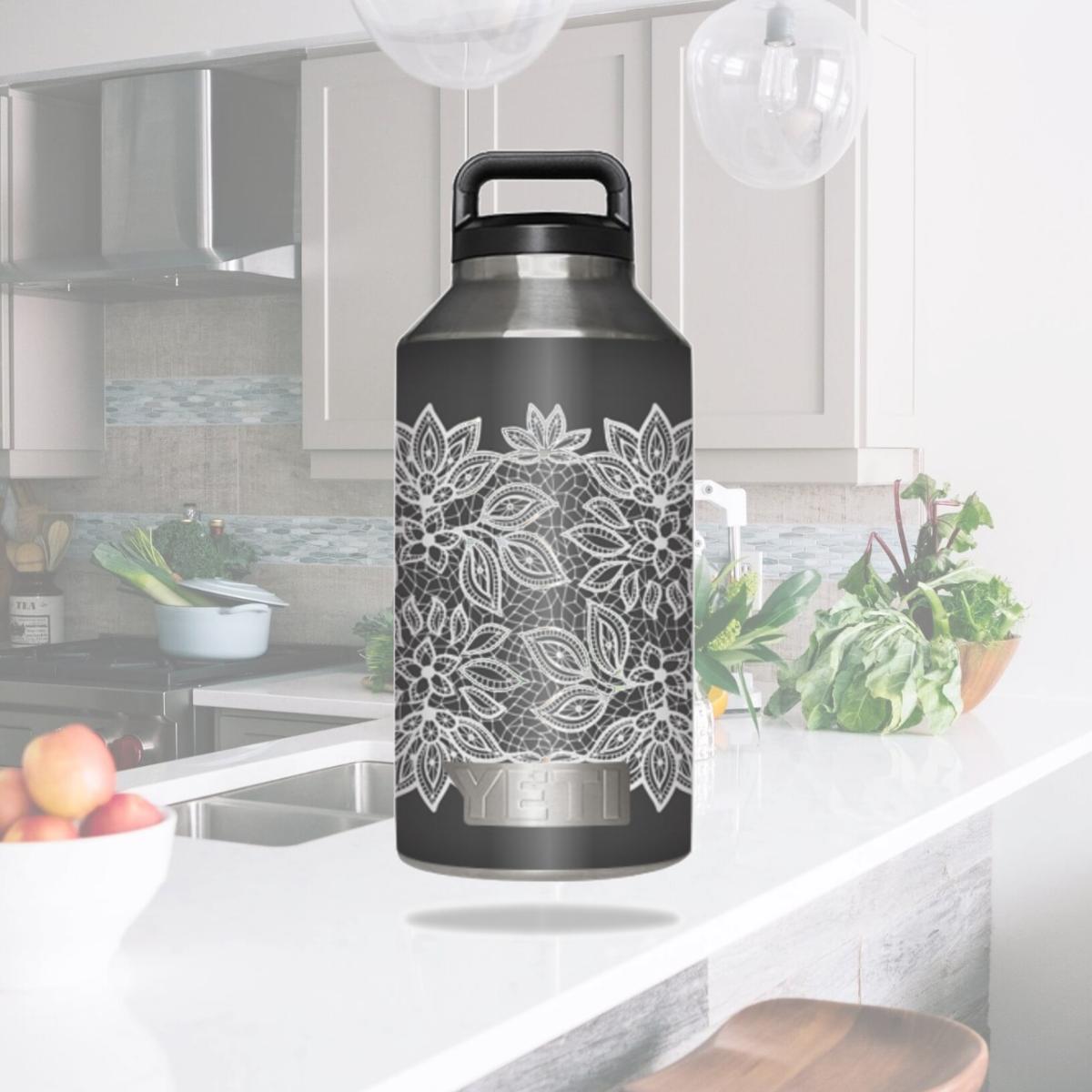 Picture of MightySkins YERABOT64-Floral Lace Skin for Yeti Rambler Bottle 64 oz Wrap Cover Sticker - Floral Lace