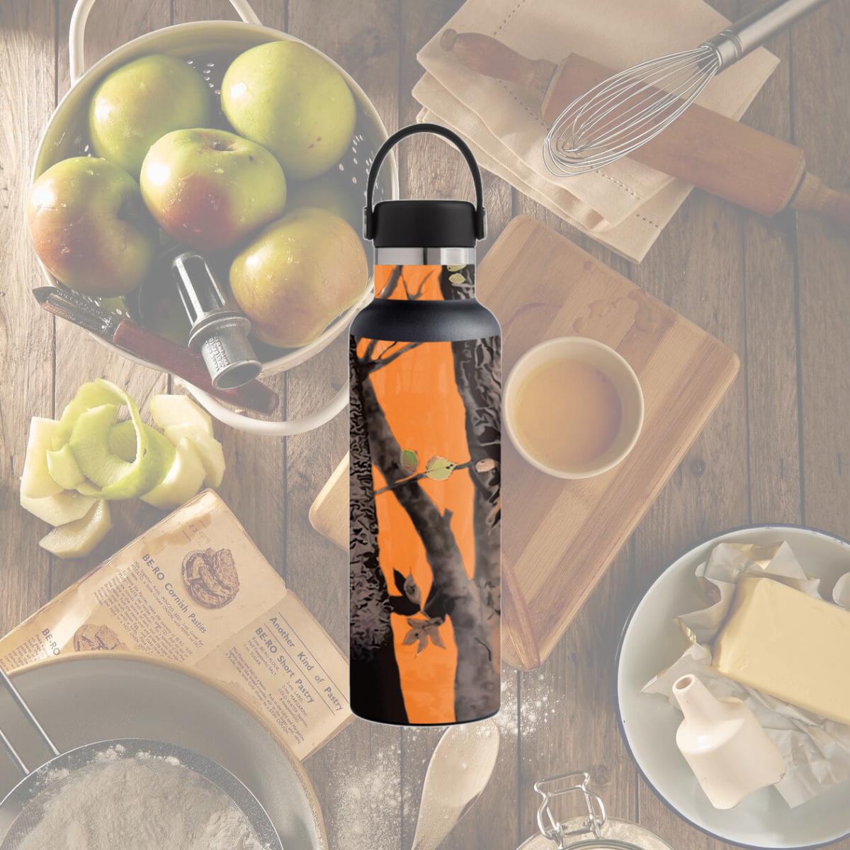 Picture of MightySkins HFST21-Orange Camo Skin for Hydro Flask 21 oz Standard Mouth - Orange Camo