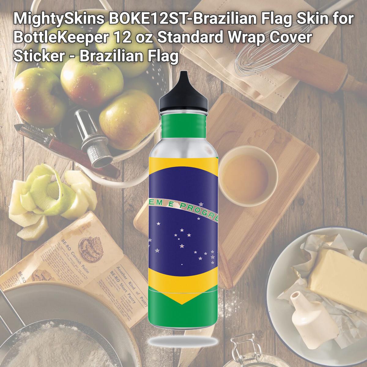 Picture of MightySkins BOKE12ST-Brazilian Flag Skin for BottleKeeper 12 oz Standard Wrap Cover Sticker - Brazilian Flag